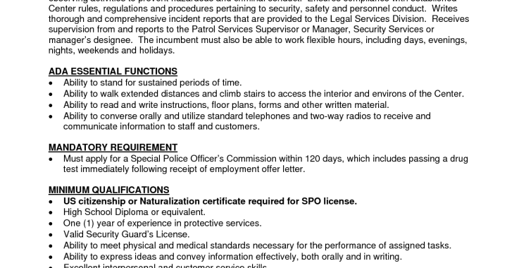 security skills for resume security guards companies