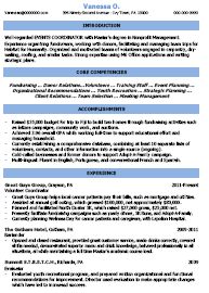 Event coordinator resume examples