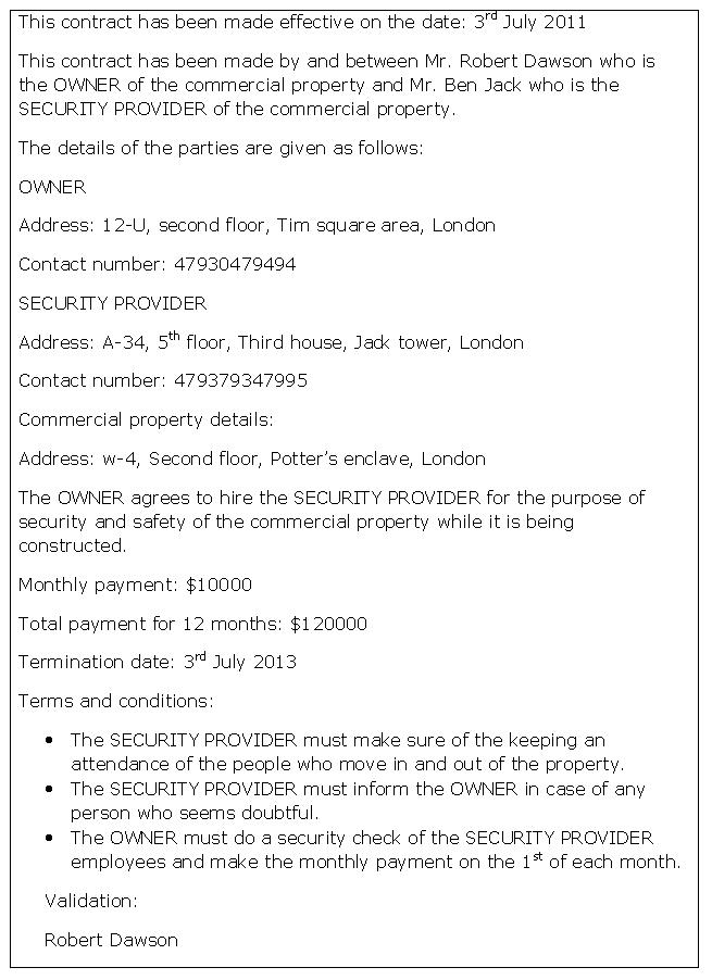security contract
