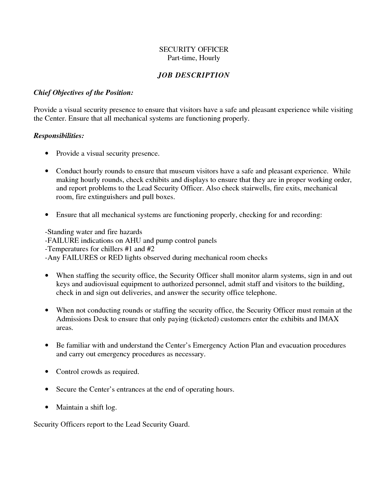 Resume for loss prevention agent