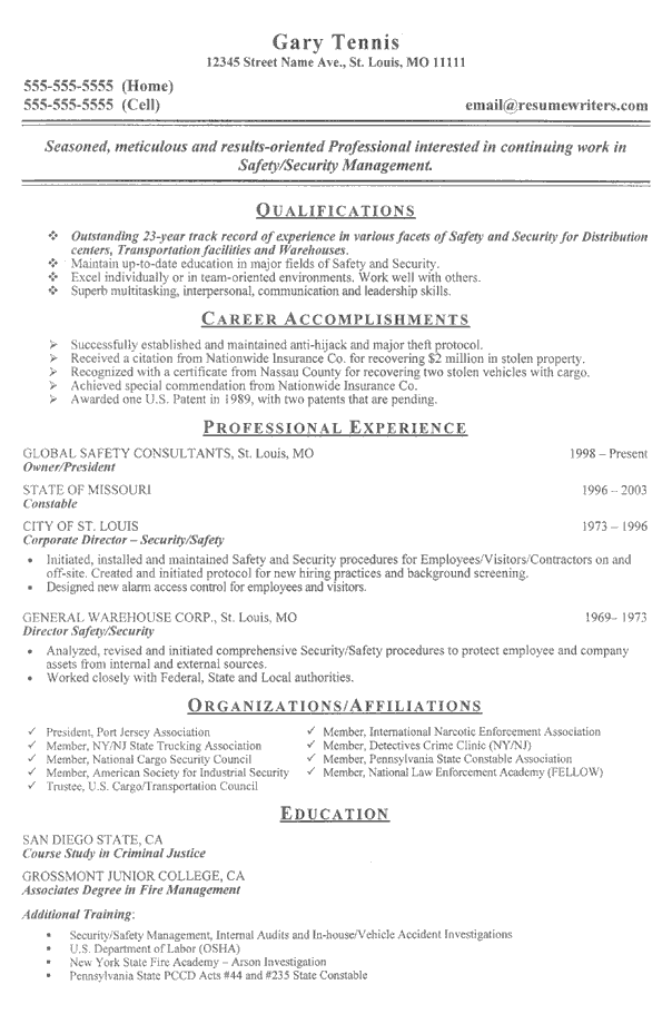 casino security officer resume