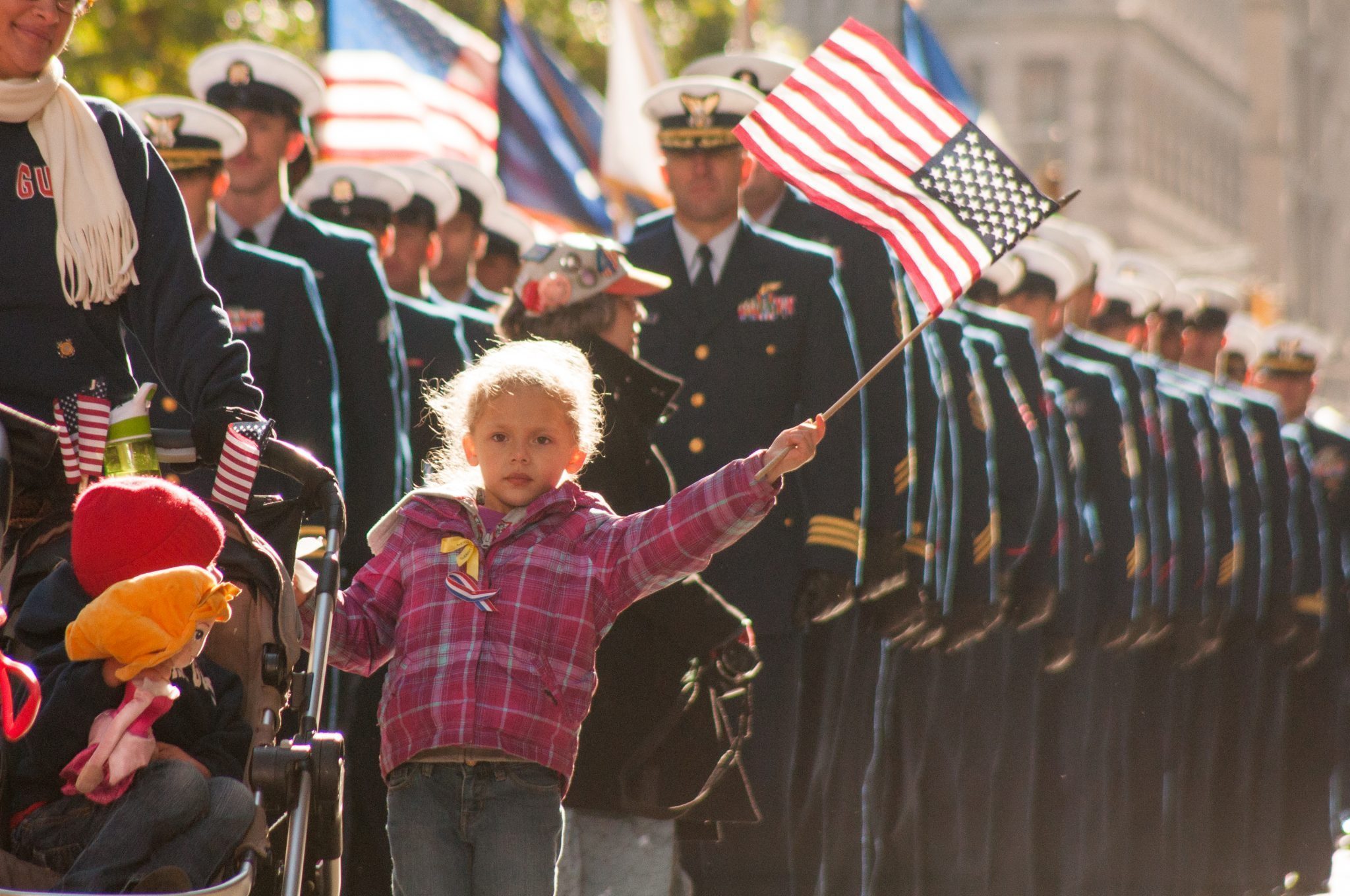 US Coast Guard families and service members march in New York City's Veterans Day Parade [Image 4 of 7]