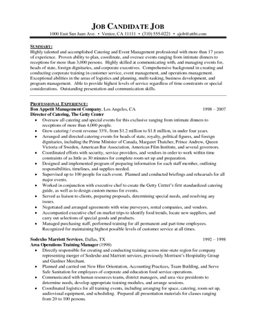 Bartender Resume Example Pictures
