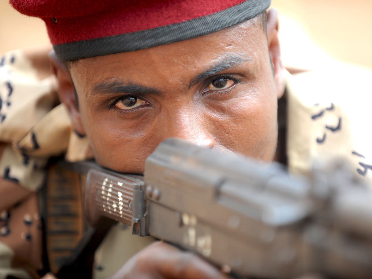 Djiboutian Army Quick Reaction Regiment trains at Ali Oune, Djibouti, February 2011