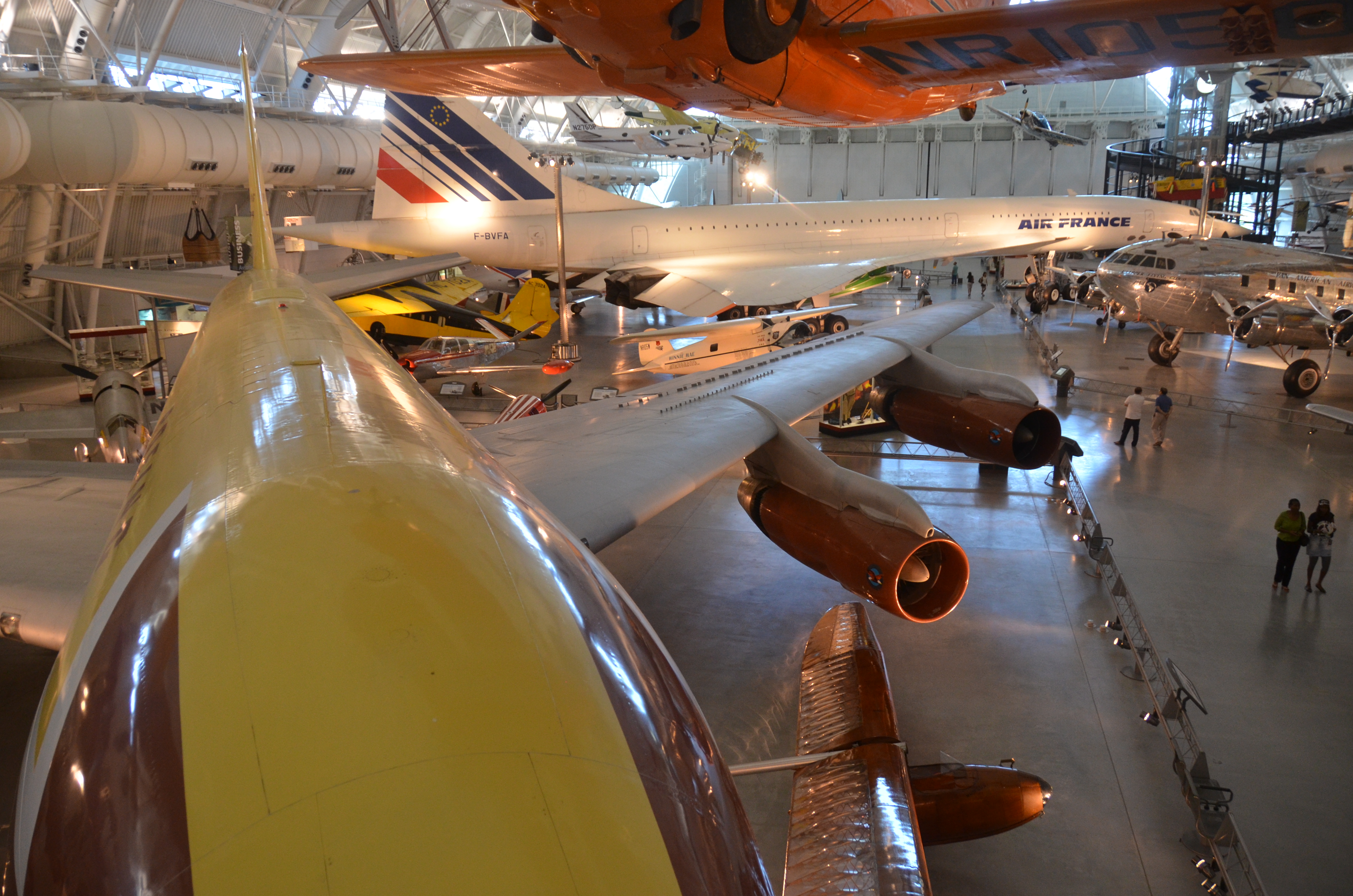 Steven F. Udvar-Hazy Center: Boeing 367-80 Jet Transport, with Concorde, Fox Alpha, Air France in the background