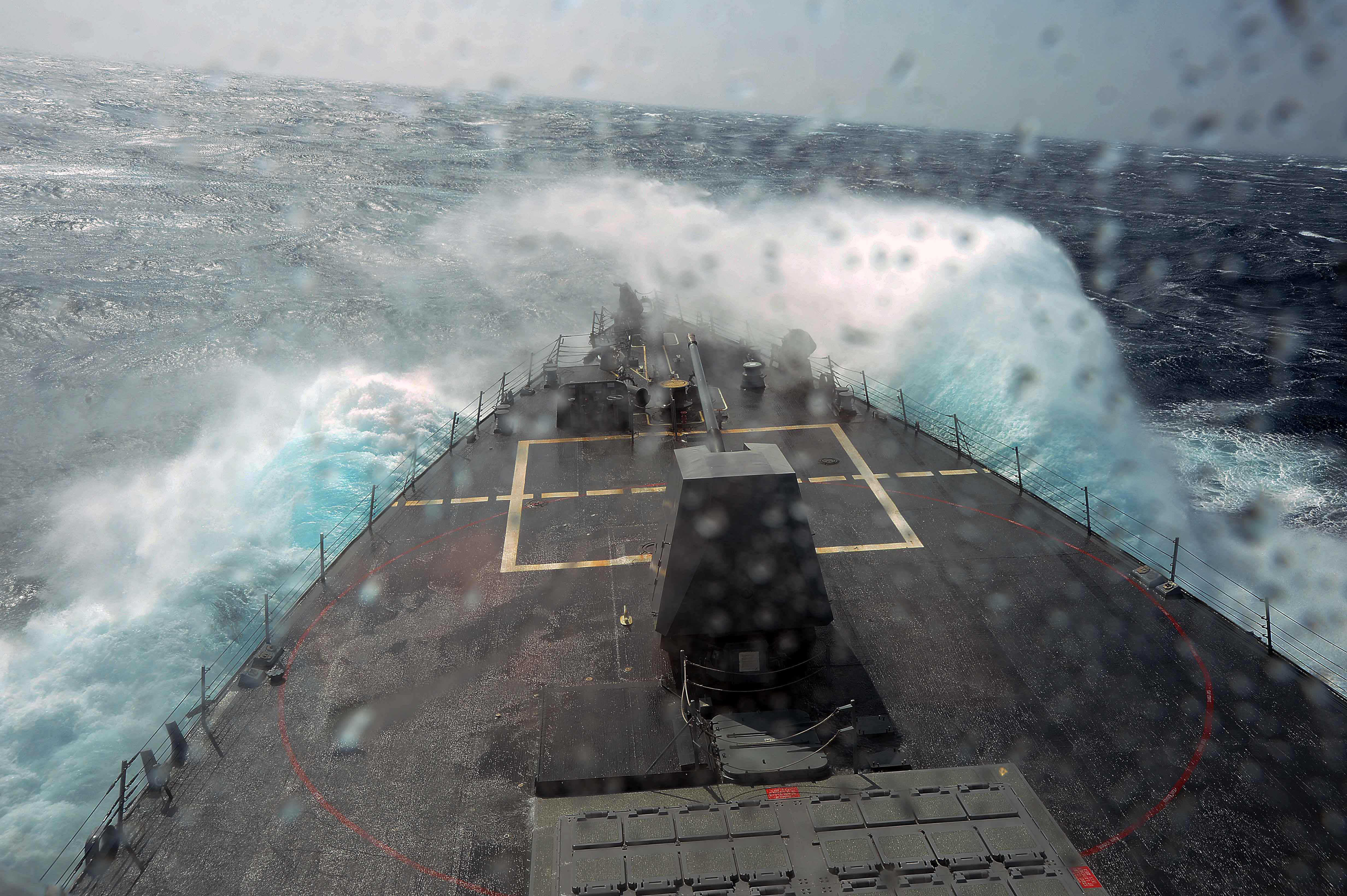 USS McCampbell transits the Pacific Ocean.