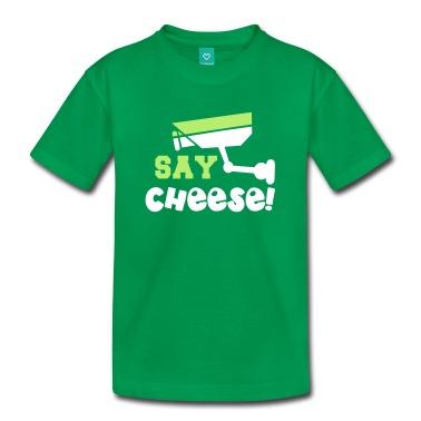 SAY CHEESE security camera in two colour T-Shirt | Spreadshirt ...