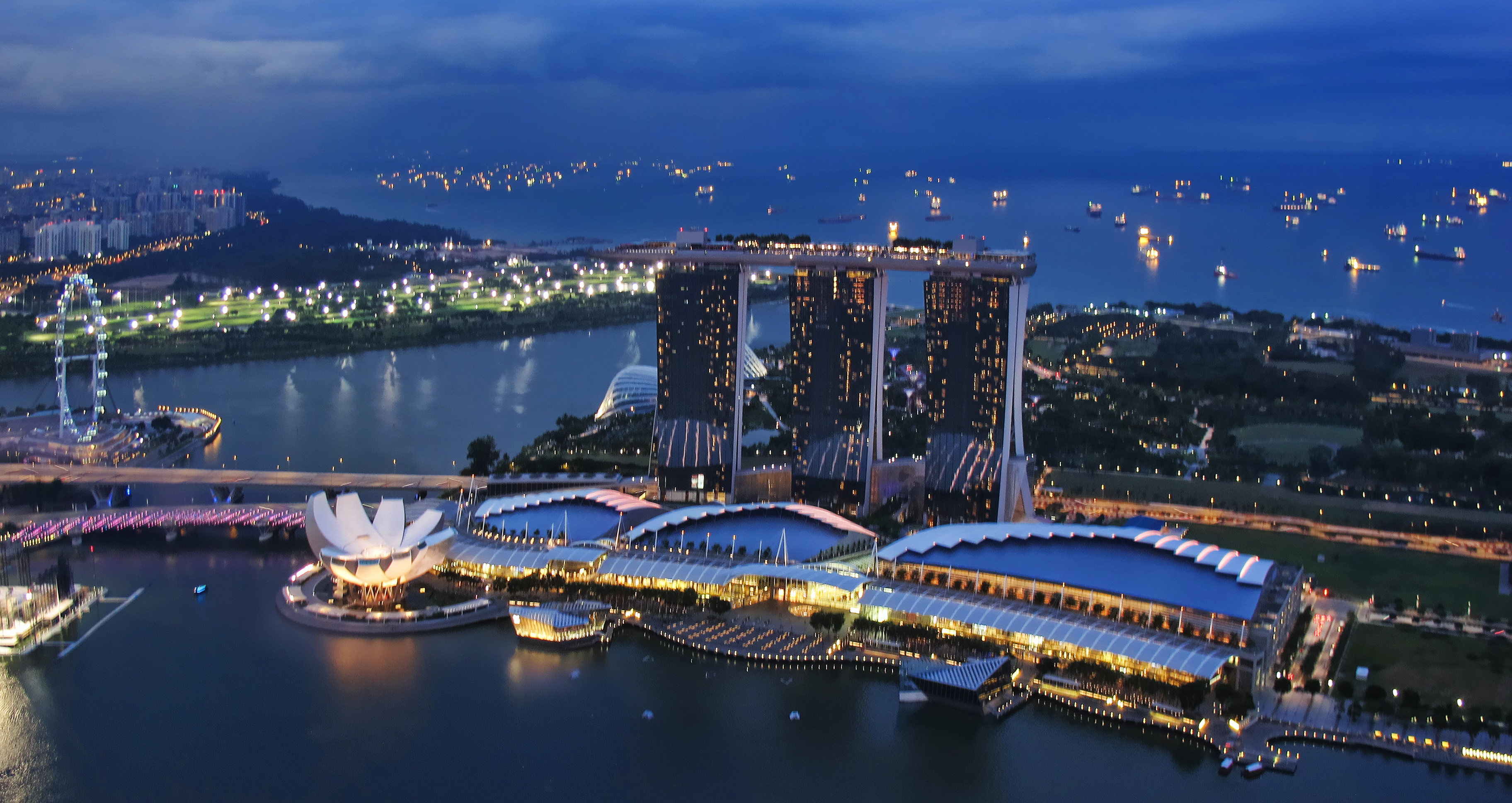 View of Marina Bay Sands @ the Blue Hour from 1 Altitude...