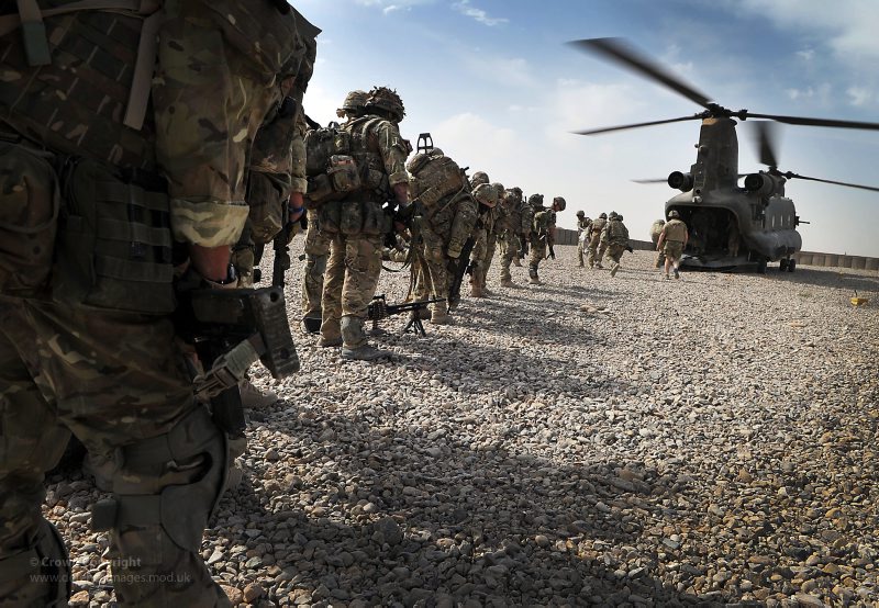 Soldiers of A Company,1 Rifles Board a Chinook Helicopter at the Start of Operation Omid Haft in Afghanistan