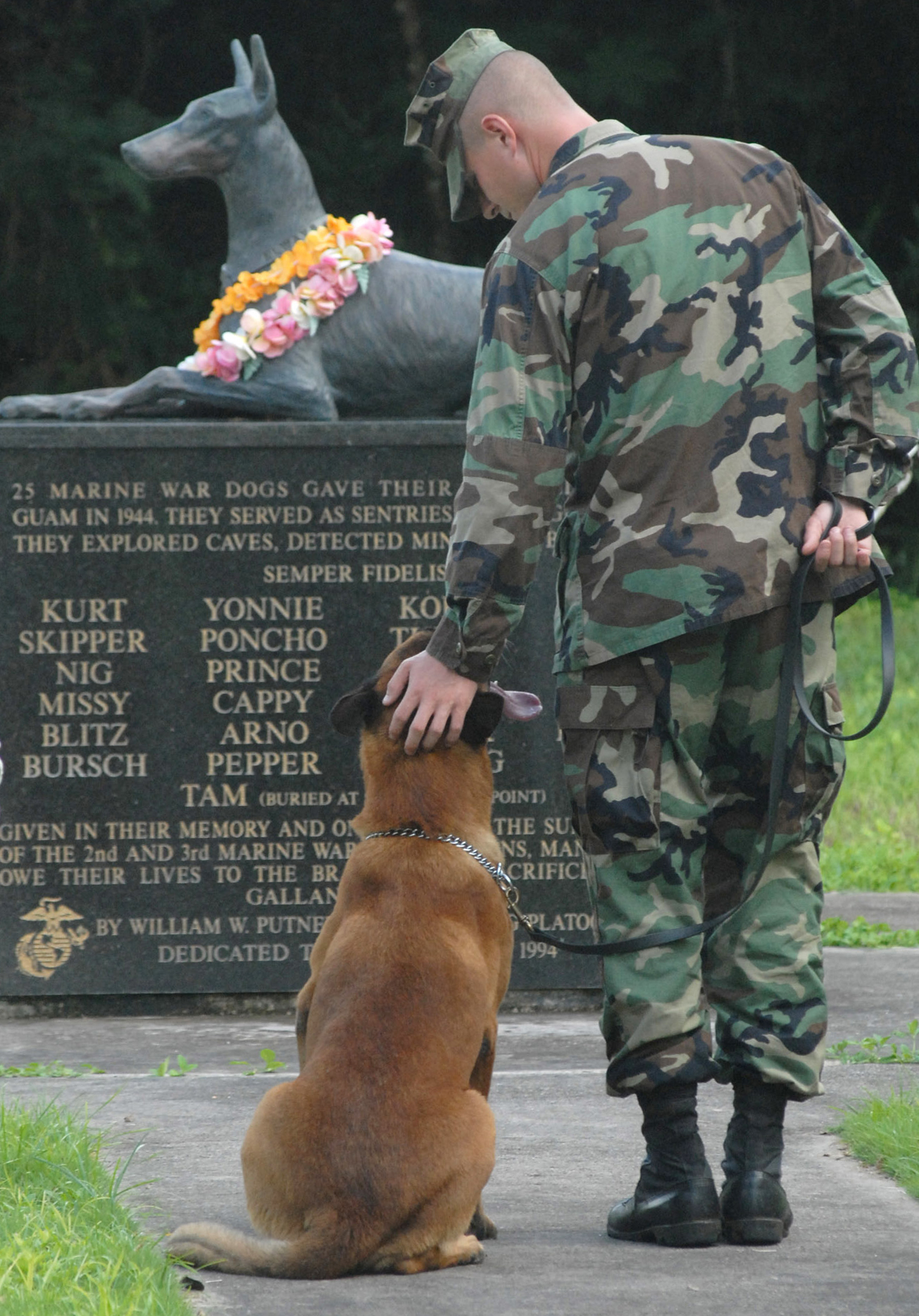 Always Faithful, Doberman, Military Working Dog, MWD, World War II Memorial, War Dog Cemetery located on Navel Base Guam