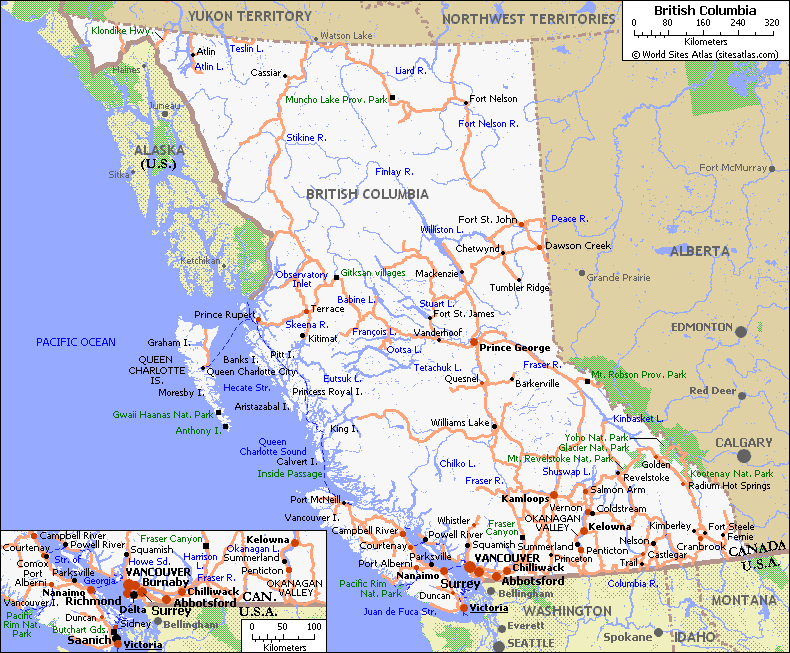Road Map Of British Columbia Security Guards Companies